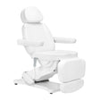 Sillon Classic Heated 3-Motor Electric Beauty Bed White - full product view at an angle on a white background