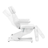 Sillon Classic Heated 3-Motor Electric Beauty Bed White - full product view on a white background