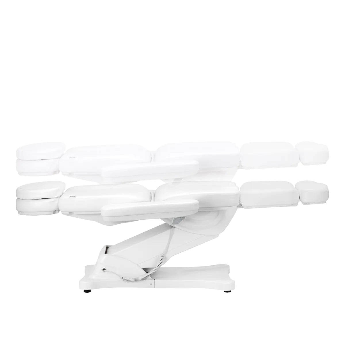 Sillon Classic Heated 3-Motor Electric Beauty Bed White - full product view on a white background