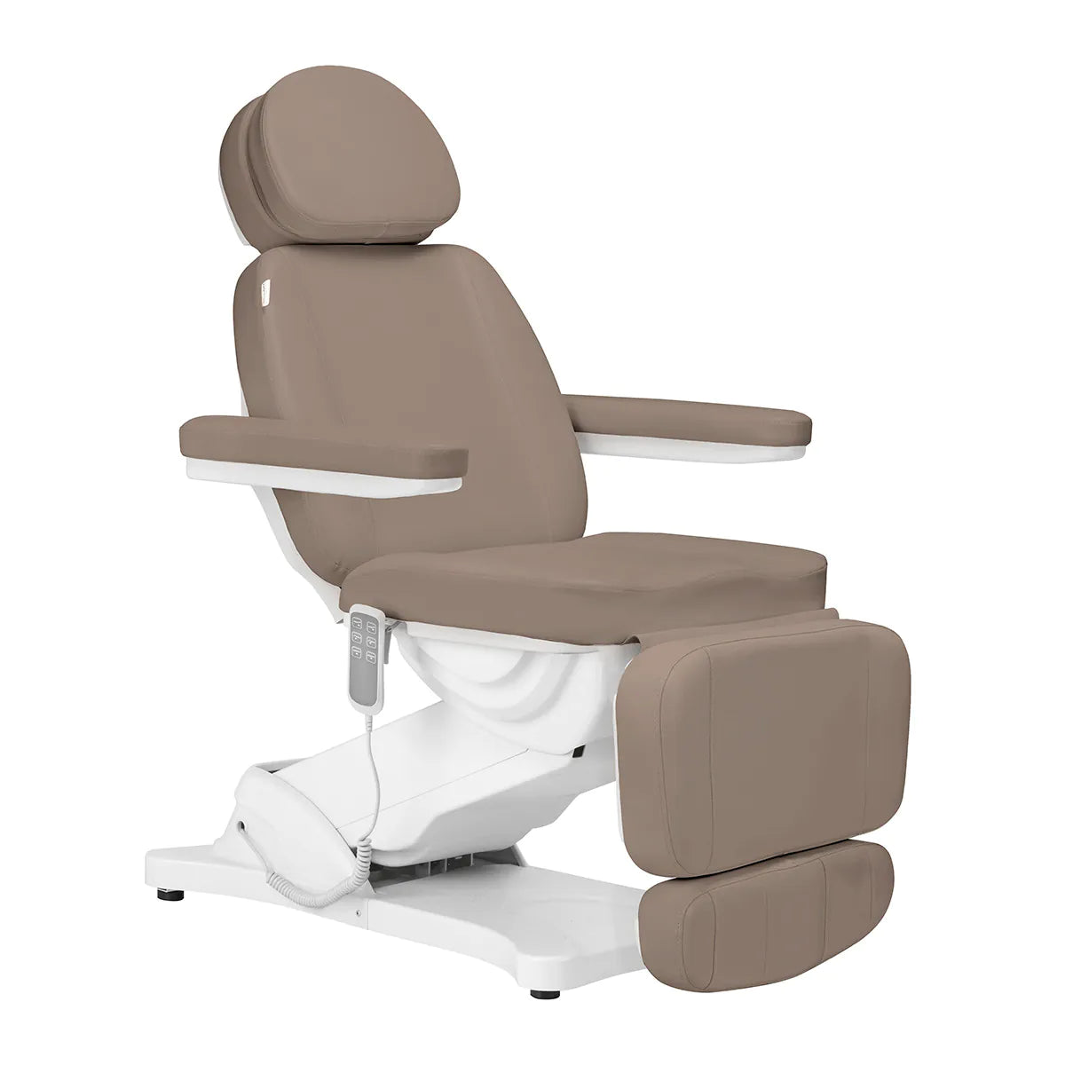Sillon Classic Modern 3-Motor Electric Beauty Bed Brown - full product view at an angle on a white background