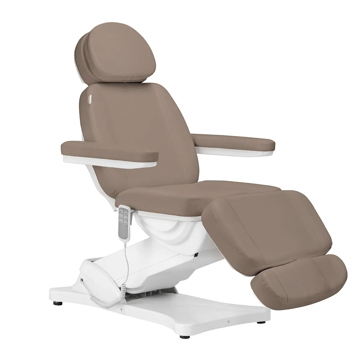 Sillon Classic Modern 3-Motor Electric Beauty Bed Brown - full product view on a white background