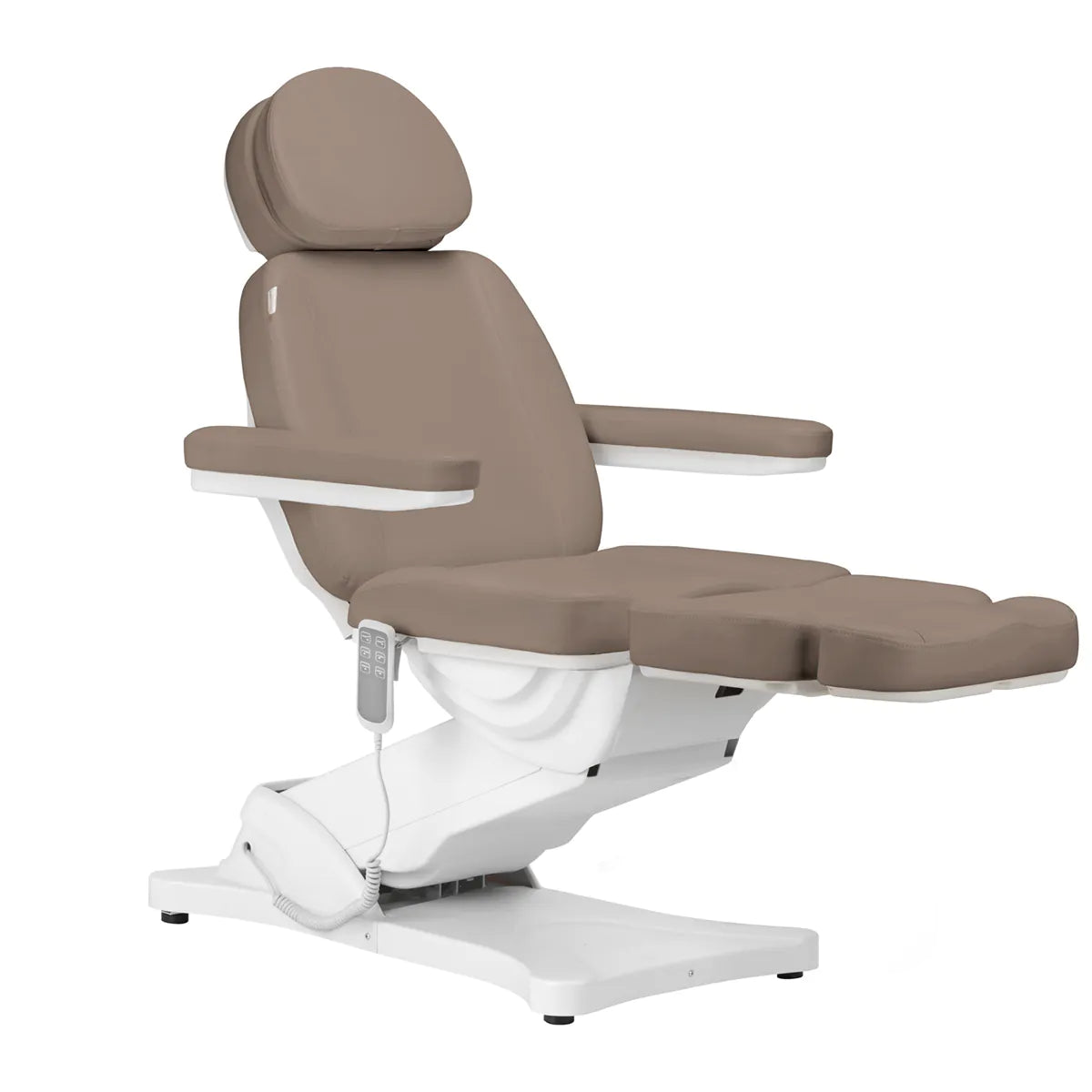 Sillon Classic Modern 3-Motor Electric Beauty Bed Brown - full product view on a white background