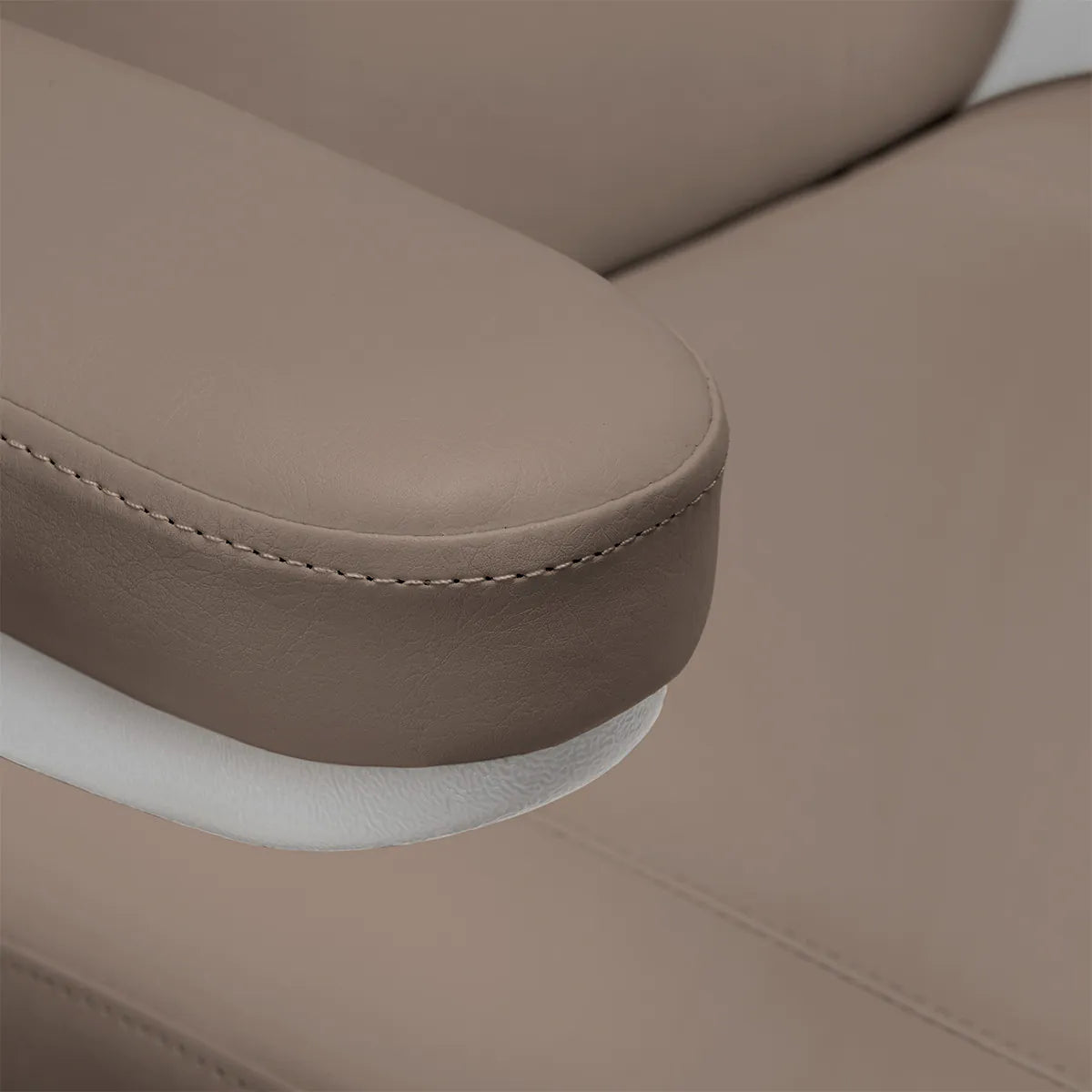 Sillon Classic Modern 3-Motor Electric Beauty Bed Brown - close-up of the upholstery and construction details