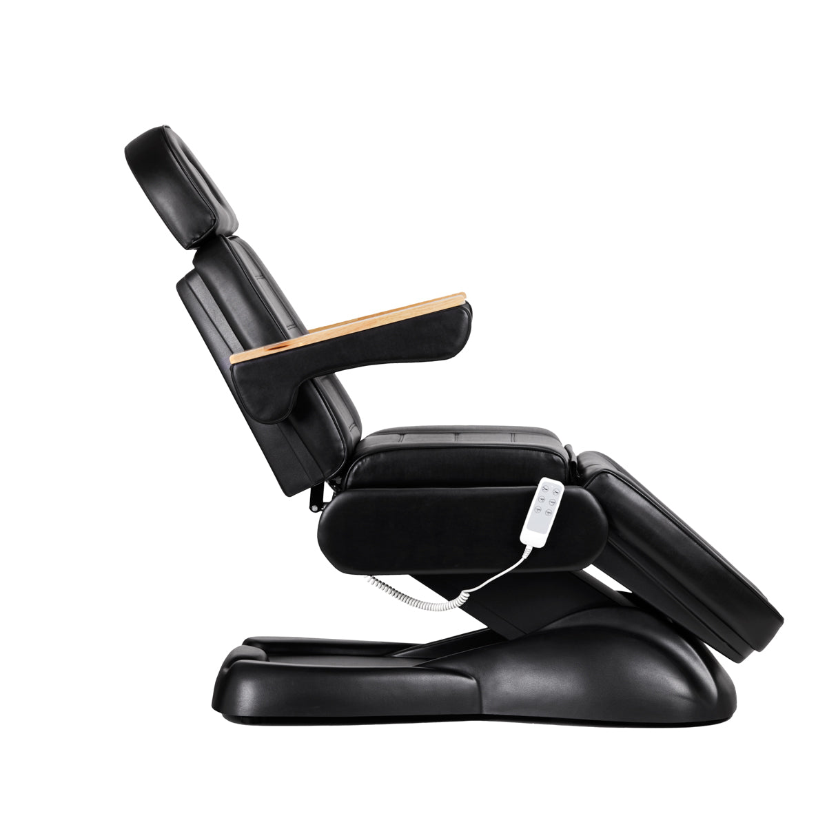 Sillon Lux 273B 3-Motor Electric Beauty Bed & 304 Stool Set Black - coordinated furniture pieces arranged on a white background