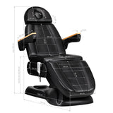 Sillon Lux 273B 3-Motor Electric Beauty Bed & 304 Stool Set Black - coordinated furniture pieces arranged on a white background