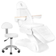 Sillon Lux 273B 3-Motor Electric Beauty Bed & 304 Stool Set White - coordinated furniture pieces arranged on a white background