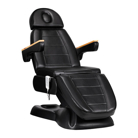 Sillon Lux 273B 3-Motor Electric Beauty Bed Black - full product view at an angle on a white background