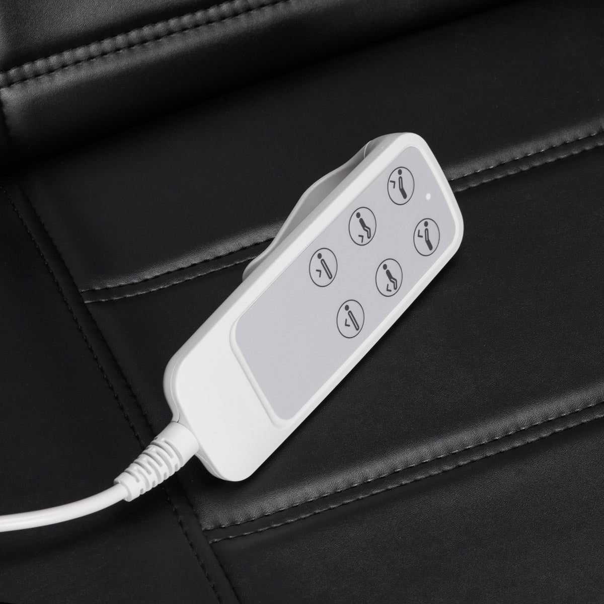 Sillon Lux 273B 3-Motor Electric Beauty Bed Black - close-up of the upholstery and construction details