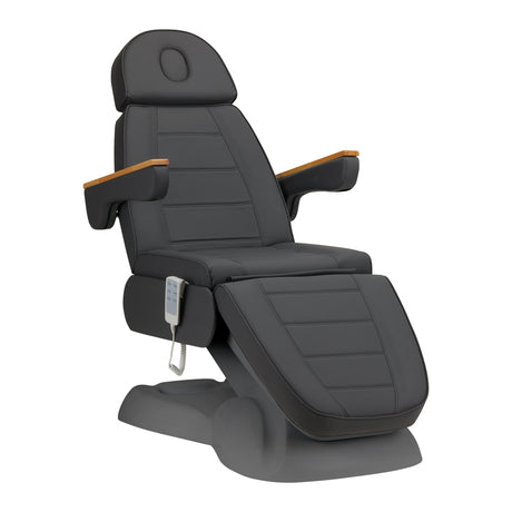 Sillon Lux 273B 3-Motor Electric Beauty Bed Grey - full product view at an angle on a white background