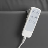 Sillon Lux 273B 3-Motor Electric Beauty Bed Grey - close-up of the upholstery and construction details