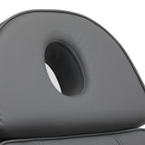 Sillon Lux 273B 3-Motor Electric Beauty Bed Grey - close-up of the upholstery and construction details