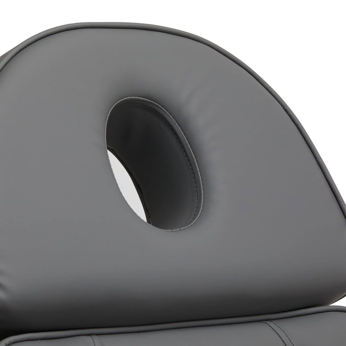 Sillon Lux 273B 3-Motor Electric Beauty Bed Grey With White Base - close-up of the upholstery and construction details