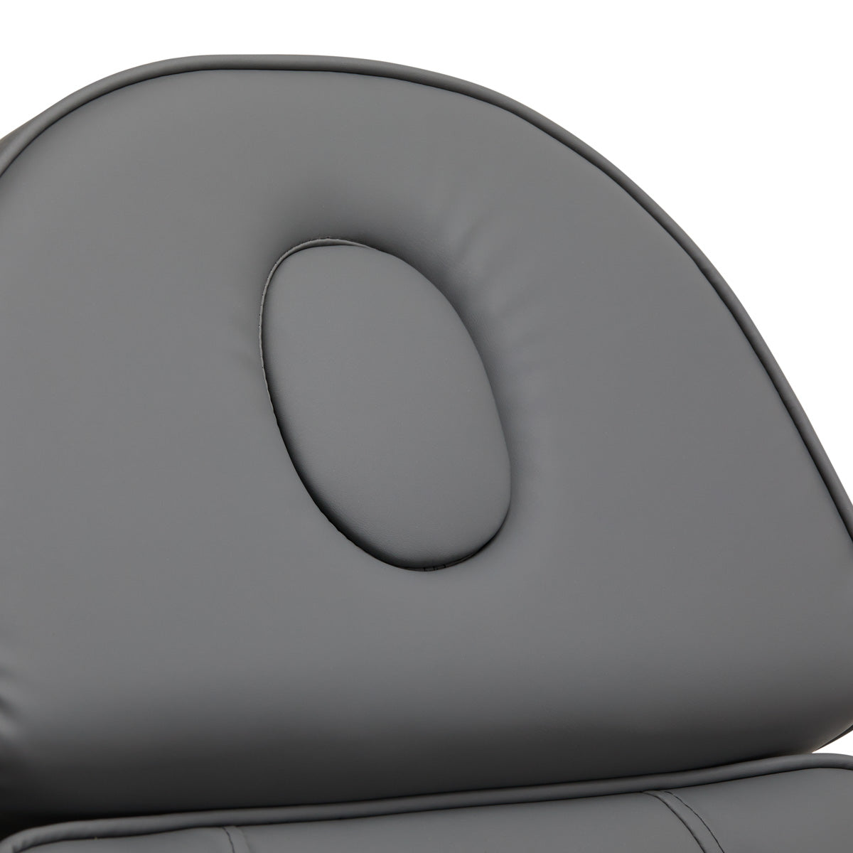 Sillon Lux 273B 3-Motor Electric Beauty Bed Grey With White Base - close-up of the upholstery and construction details