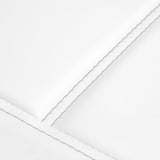 Sillon Lux 273B 3-Motor Electric Beauty Bed White - close-up showing the headrest, upholstery and adjustment controls
