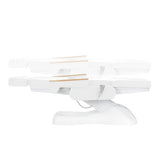 Sillon Lux 273B 3-Motor Electric Beauty Bed White - close-up showing the headrest, upholstery and adjustment controls