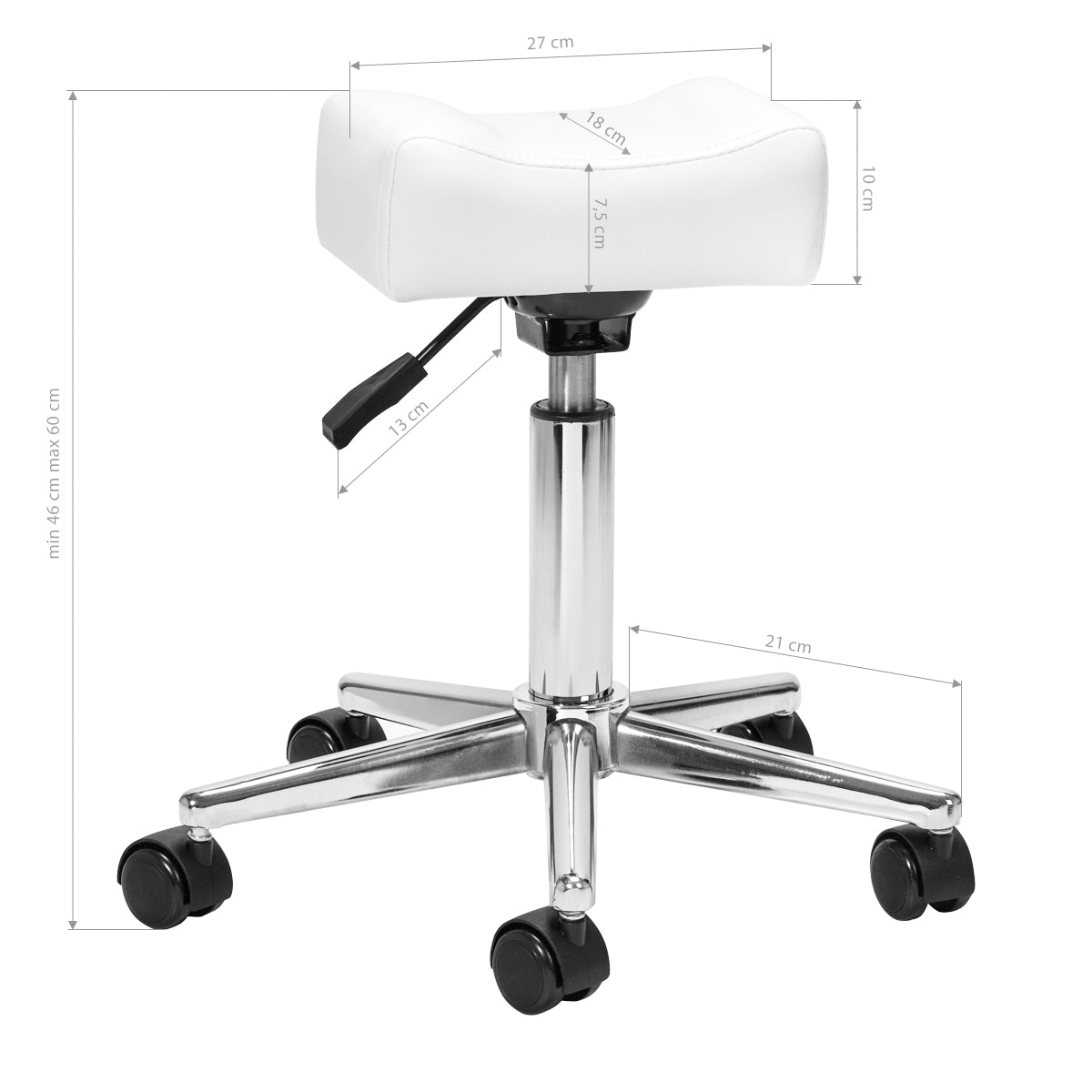 Sillon Mobile Pedicure Footstool White - full product view on a white background