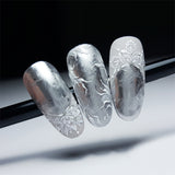 Slowianka 15 Silver Metallic Powder Dust - colour shown on manicured nails