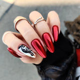 Slowianka 17 Red Metallic Powder Dust - colour shown on manicured nails