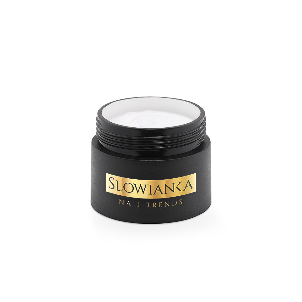 Slowianka Art Gel White Paste - colour shown on manicured nails