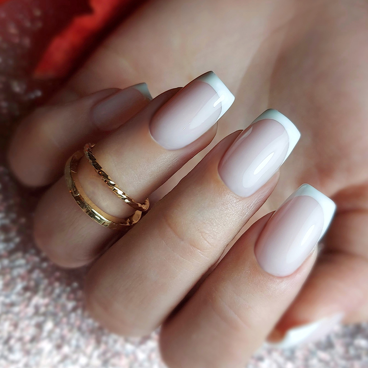 Slowianka Art Gel White Paste - colour shown on manicured nails