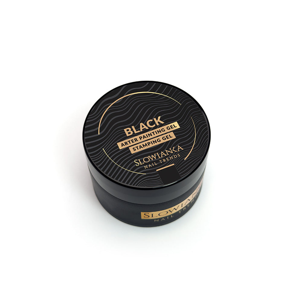 Slowianka Arter Painting Gel Black - colour shown on manicured nails