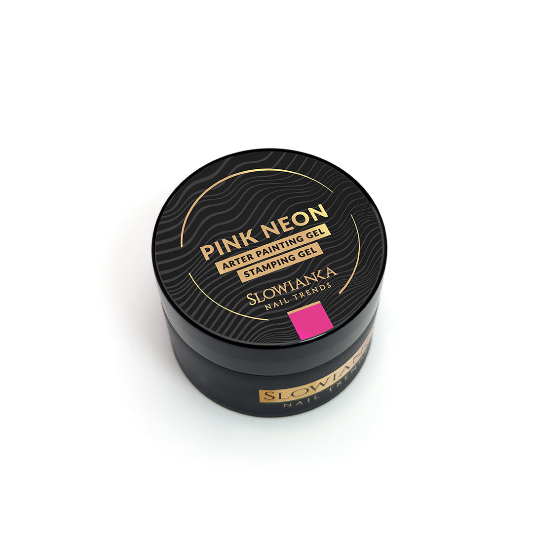 Slowianka Arter Painting Gel Neon Pink - colour shown on manicured nails