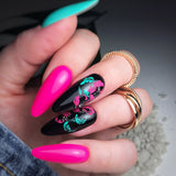 Slowianka Arter Painting Gel Neon Turquoise - colour shown on manicured nails