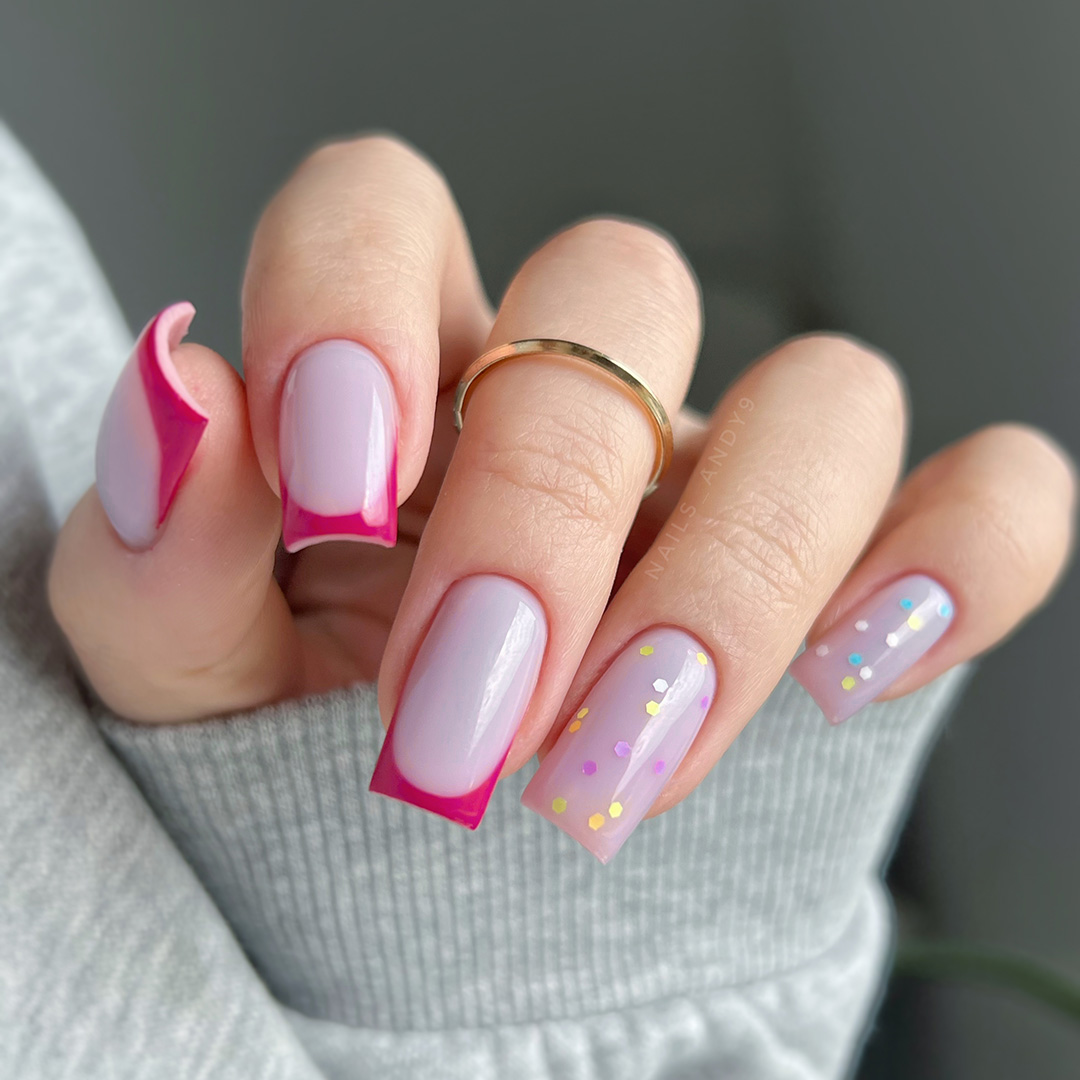 Slowianka Arter Painting Gel Raspberry - colour shown on manicured nails