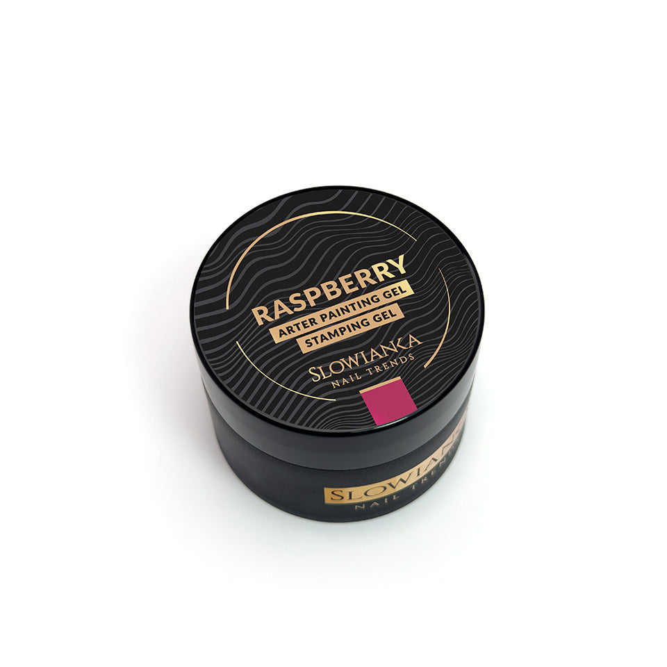 Slowianka Arter Painting Gel Raspberry - colour shown on manicured nails