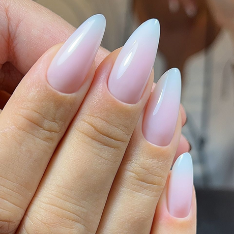Slowianka Baby Boomer in Spray White - colour shown on manicured nails