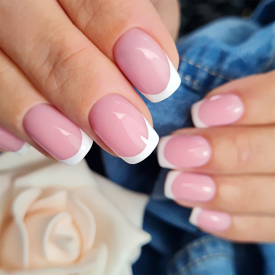 Slowianka Cute Cover Base 449 Cotton Candy - colour shown on manicured nails