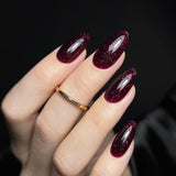 Slowianka Dark Base 461 Fuchsia - colour shown on manicured nails