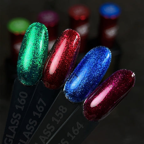 Slowianka Gel Polish 167 Ruby Glass - product colour and packaging on a dark background
