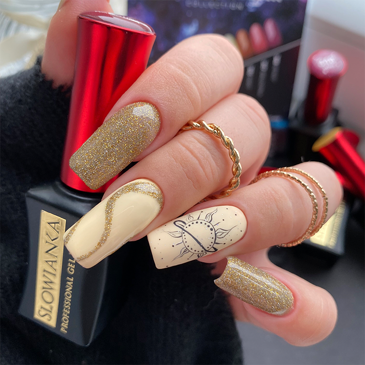 Slowianka Gel Polish 344 Sun - colour shown on manicured nails