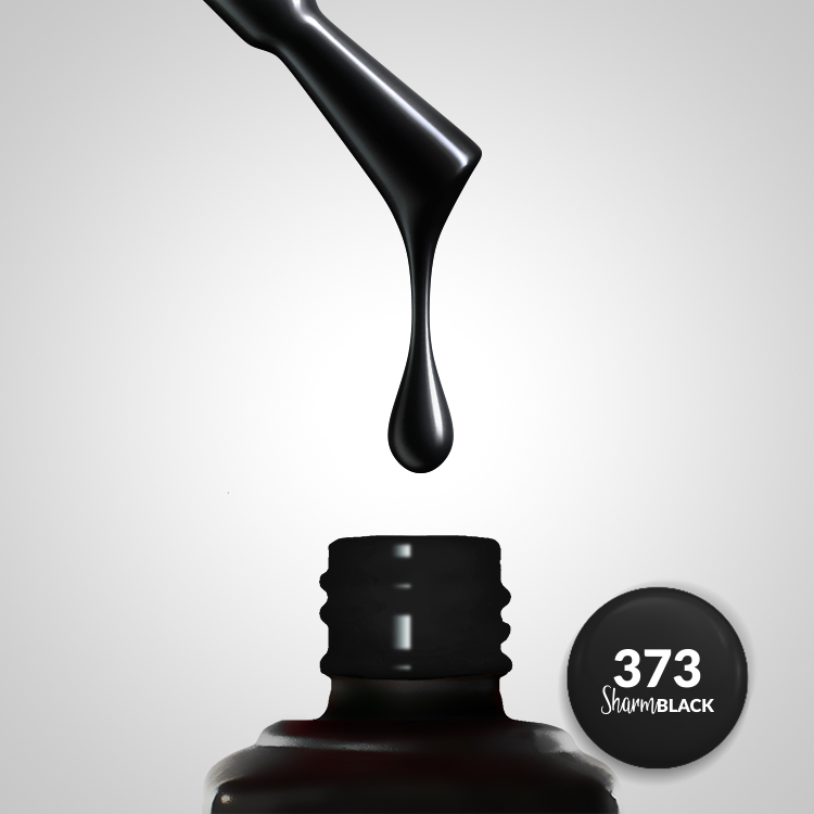 Slowianka Gel Polish 373 Sharm Effect Black - product colour shown on a white background