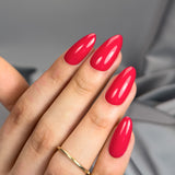Slowianka Gel Polish 475 Red Pink - colour shown on manicured nails