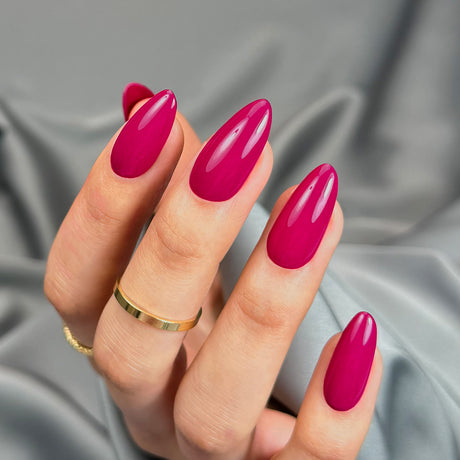 Slowianka Gel Polish 477 Berry Pink - colour shown on manicured nails