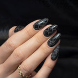 Slowianka Gel Polish 516 Black Mamba - colour shown on manicured nails