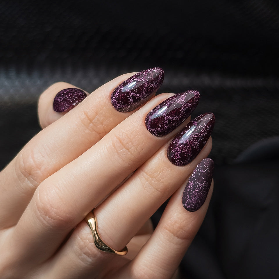 Slowianka Gel Polish 518 Violet Venom - colour shown on manicured nails
