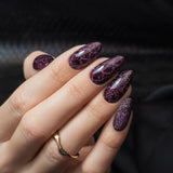 Slowianka Gel Polish 518 Violet Venom - colour shown on manicured nails