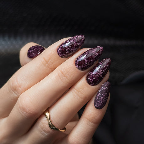 Slowianka Gel Polish 518 Violet Venom - colour shown on manicured nails