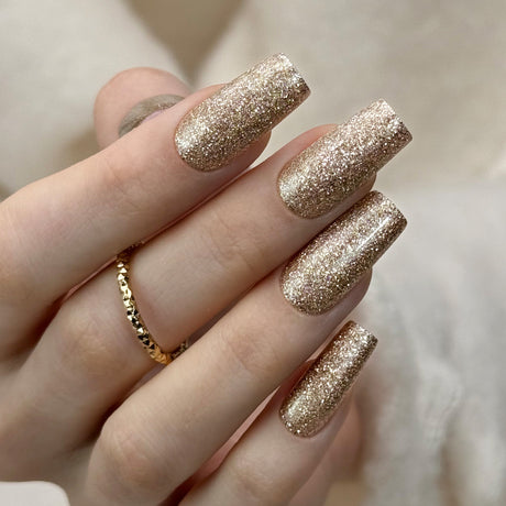 Slowianka Gel Polish 526 Honey Bear - colour shown on manicured nails