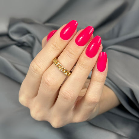 Slowianka Gel Polish 539 Pink Punch - colour shown on manicured nails