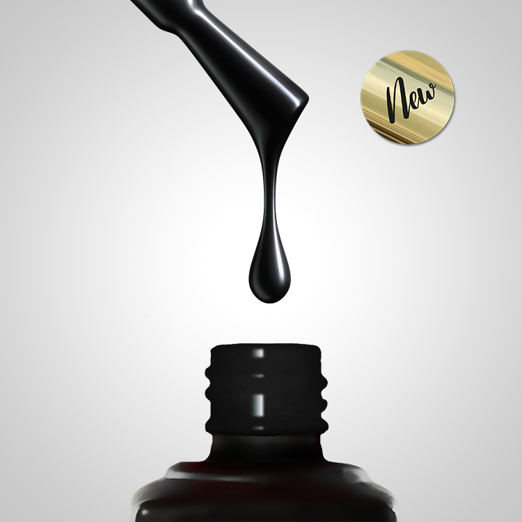 Slowianka Gel Polish Carbon Black 777 - product colour shown on a white background