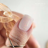 Slowianka Glitter Cover Base 409 Shiny Marshmellow - colour shown on manicured nails