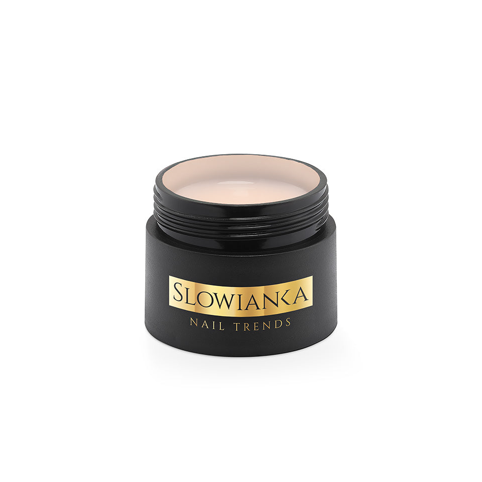 Slowianka Milky Beige Cover Builder Gel - Ideal Thixotropic - colour shown on manicured nails