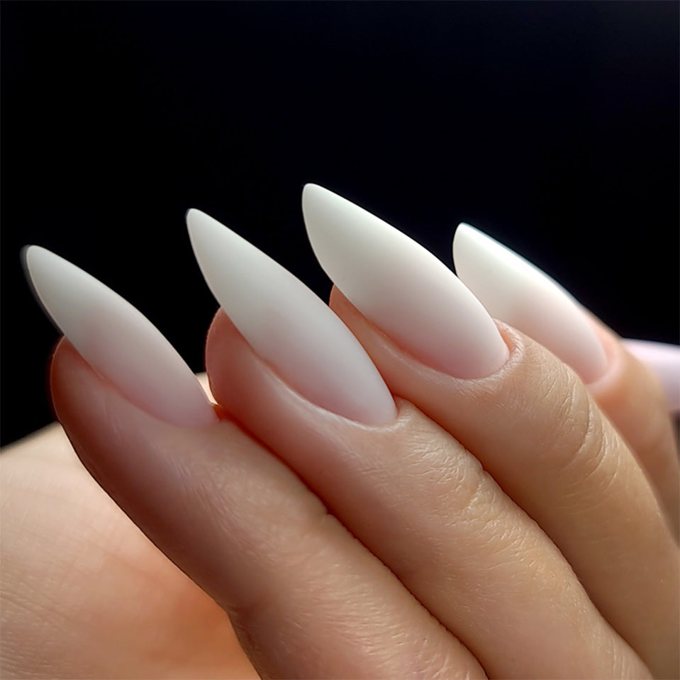 Slowianka Milky Marshmallow Cover Builder Gel - Ideal Thixotropic - colour shown on manicured nails