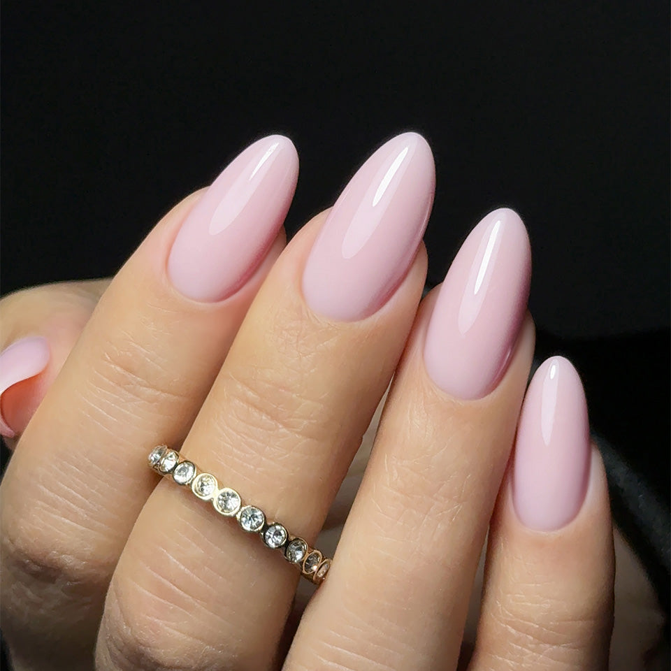 Slowianka Milky Pink Cover Builder Gel - Ideal Thixotropic - colour shown on manicured nails