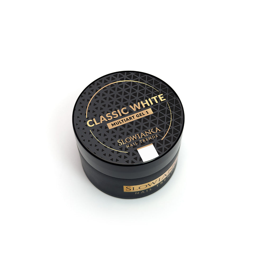 Slowianka Multiart Gel 1 Classic White - colour shown on manicured nails
