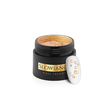 Slowianka Multiart Gel 12 Majestic Gold - colour shown on manicured nails